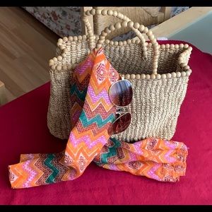 Rope woven handbag